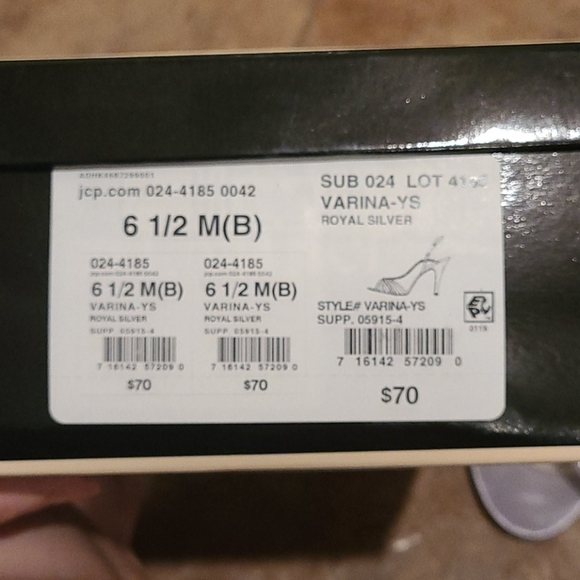 I. miller silver strappy satin dress heels 6.5 - Picture 7 of 8